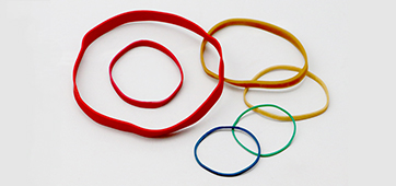 Rubberen elastieken in nieuwe kleuren en formaten