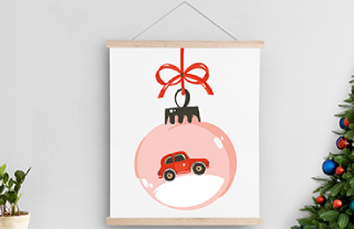 Houten posterstrips/posterhangers, met ophangkoord en magneetsluiting