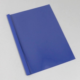 Thermische inbindomslag A4, karton met leerstructuur, 15 vel, donkerblauw | 1,5 mm | 230 g/m²