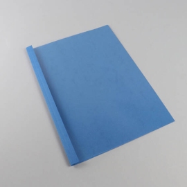 Thermische inbindomslag A4, karton met leerstructuur, 40 vel, blauw | 4 mm | 250 g/m²