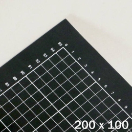 Snijmat XXL, 200 x 100 cm, zelfherstellend, met raster/ruitpatroon zwart/zwart