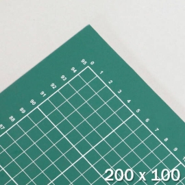 Snijmat XXL, 200 x 100 cm, zelfherstellend, met raster/ruitpatroon groen/groen
