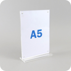 T-standaard A5 magnetisch, met voet, staand formaat, acryl, transparant 