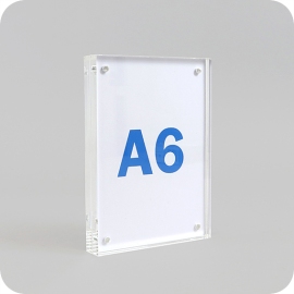 T-standaard A6 magnetisch, staand formaat, acryl, transparant 