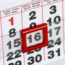 Datumwijzers t.b.v. bureaukalenders, bladklemband, 8 x 10 mm, voor 95 mm kalenderbreedte 