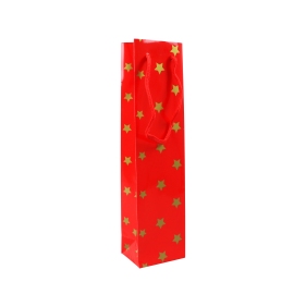 Flestas/wijntas Kerststerrenmotief, 9 x 36 x 7 cm, rood 