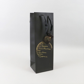 Flestas/wijntas Kerstballenmotief, 12 x 35 x 10 cm, zwart 