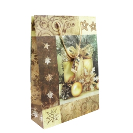 Kadotas Kerstpakketmotief, 25 x 34,5 x 8,5 cm, goud 