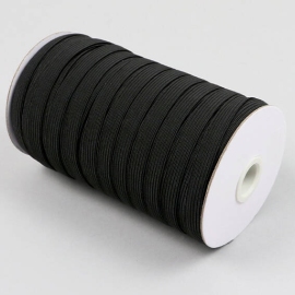 Plat elastiek op rol, 10 mm, zwart (Rol á 80 m) 