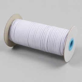 Plat elastiek op rol, 3 mm, wit (rol á 120 m) 