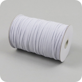 Plat elastiek op rol, 5 mm, wit (rol á 180 m) 