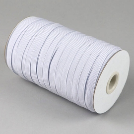Plat elastiek op rol, 8 mm, wit (rol á 90 m) 