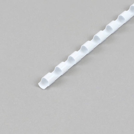 Plastic bindruggen A4, rond 6 mm | wit