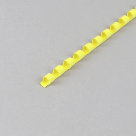Plastic bindruggen A4, rond 6 mm | geel