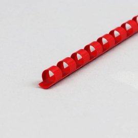 Plastic bindruggen A4, rond 8 mm | rood