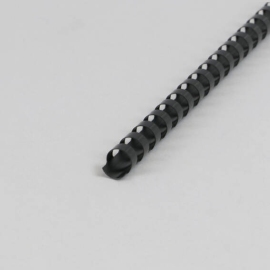 Plastic bindruggen A4, rond 12 mm | zwart
