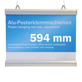 Posterstrips (1 paar), aluminium, klikprofiel 594 mm