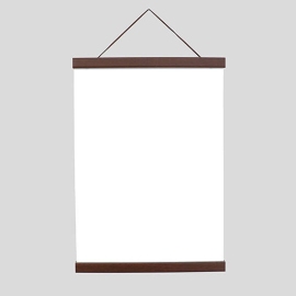 Houten posterstrips/posterhangers, met ophangkoord en magneetsluiting 420 mm | bruin