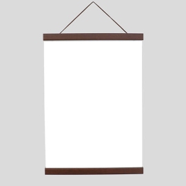 Houten posterstrips/posterhangers, met ophangkoord en magneetsluiting 600 mm | bruin