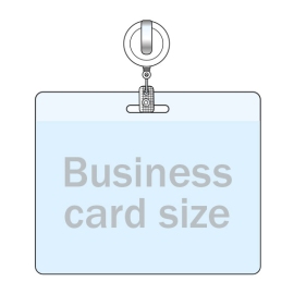 Badges voor formaat creditcard, incl. rollerclip "Premium" 