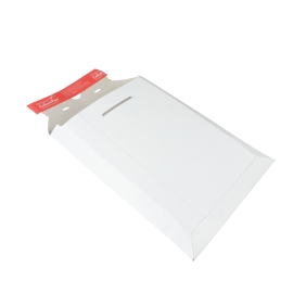Kartonnen envelop B5, 21 x 26,5 x 3 cm, zelfklevende sluiting, scheurstrip, wit 