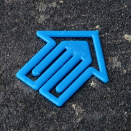 Pijl paperclips, 30 mm, kunststof, blauw 
