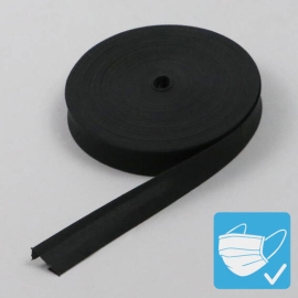 Biaisband, polyester, 20 mm (rol á 25 m) zwart