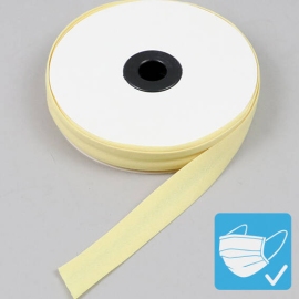Biaisband, katoen en polyester, 20 mm (rol á 25 m) lichtgeel