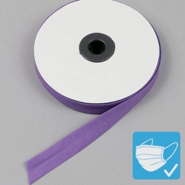 Biaisband, katoen en polyester, 20 mm (rol á 25 m) paars