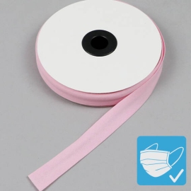 Biaisband, katoen en polyester, 20 mm (rol á 25 m) lichtroze