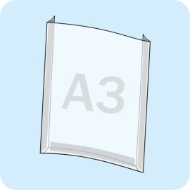 Documenthouder A3 staand formaat | voorzijde gesloten, achterzijde voorzien van 3 magneetstrips