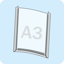 Documenthouder A3 staand formaat | voorzijde open, achterzijde voorzien van 3 magneetstrips