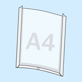 Documenthouder A4 staand formaat | voorzijde open met penhouder, achterzijde voorzien van 3 hoogwaardige lijmstrips (PET-drager)