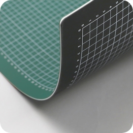 Snijmat, A2, 60 x 45 cm, zelfherstellend, met raster/ruitpatroon groen|zwart
