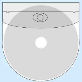 CD-hoesjes, zelfklevend, onderkant rond, met klep 