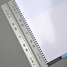 Filestrips voor wirebind bindruggen, A4, 3:1, ronde perforatie 