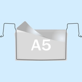 Draadbeugel zakken voor A5, lange zijde geopend, met klep 