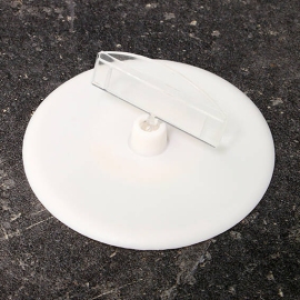 Sign-Clip met prijskaarthouder en zelfklevende voet (ø 90 mm), transparant 