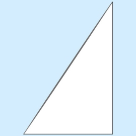 Driehoek insteekhoezen, zelfklevend,  folie, transparant onderzijde 140 mm, zijde rechts 210 mm hoog