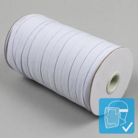 Plat elastiek op rol, 10 mm, wit (rol á 80 m) 