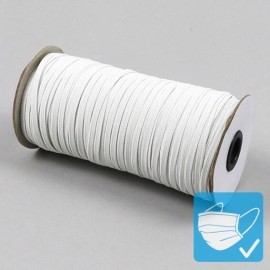 Plat elastiek op rol, 5 mm, wit (rol á 130 m) 