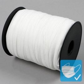 Plat elastiek op rol, 6 mm, extra zacht, wit (rol á 200 m) 