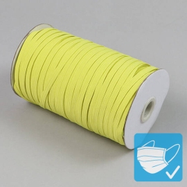 Plat elastiek op rol, 6 mm, geel (rol á 125 m) 