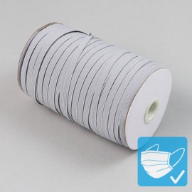 Plat elastiek op rol, 6 mm, grijs (rol á 125 m) 