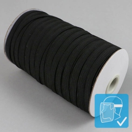 Plat elastiek op rol, 8 mm, zwart (rol á 90 m) 
