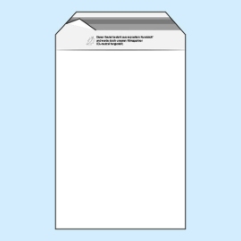 Mailing enveloppen met klep, hersluitbaar, PE-folie, transparant 225 x 310 mm - C4 - gerecycled | 50 µm