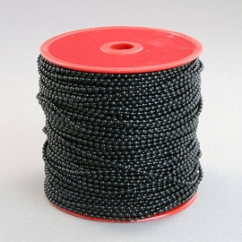 Kogelketting, 2,4 mm kogeldiameter, zwart, metaal (Rol á 100 m) 