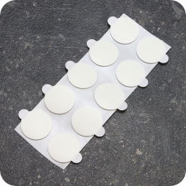 Dubbelzijdige kleefrondjes, PE-foam, 1 mm dik, sterk/sterk 25 mm | per 100 stuks in een gripzakje