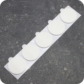 Dubbelzijdige kleefrondjes, PE-foam, 1 mm dik, sterk/sterk 30 mm | per 100 stuks in een gripzakje