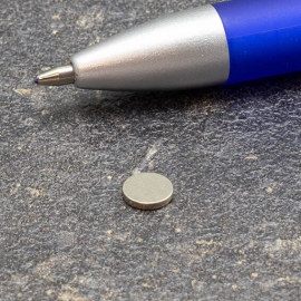 Neodymium magneetrondjes, 6 mm x 1 mm, N45 